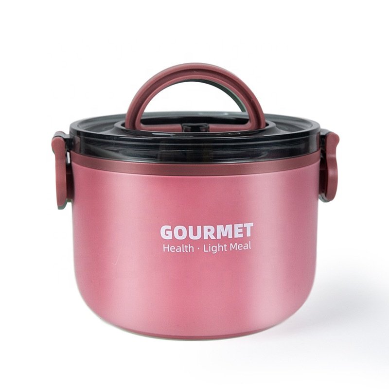 Best selling 1000ml kids lunch box 304 stainless steel round food storage container adult portable lunch box