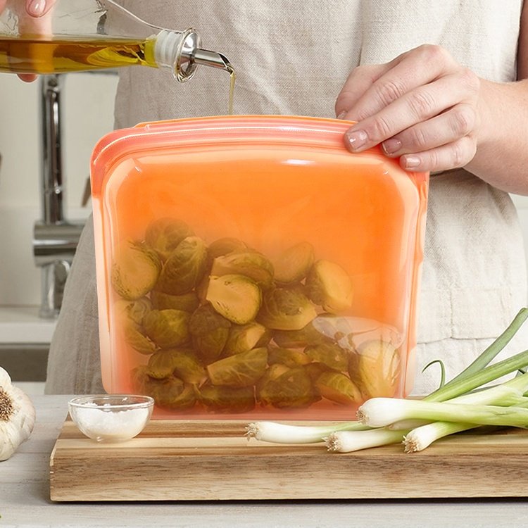 3000ML SIlicone Gallon Bag Versatile & Durable Standing Storage Container Perfect Partner for Sous Vide Cooking Meal Preparing