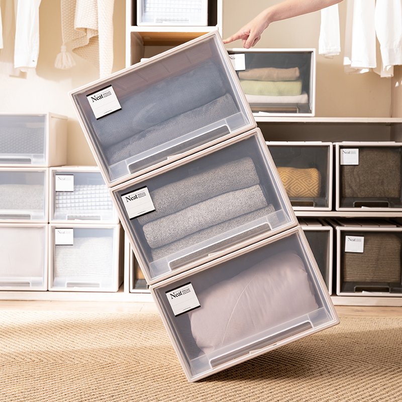 Heighten Plastic Drawer Storage Bins Office Document Container Transparent Underwear Organizer Bra Storage Box