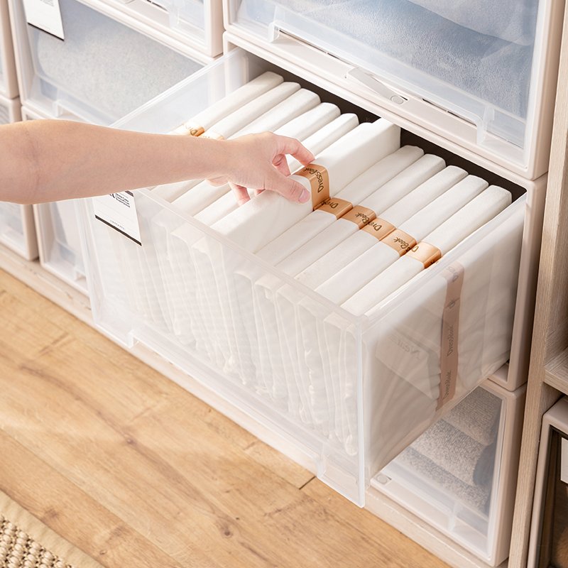 Heighten Plastic Drawer Storage Bins Office Document Container Transparent Underwear Organizer Bra Storage Box