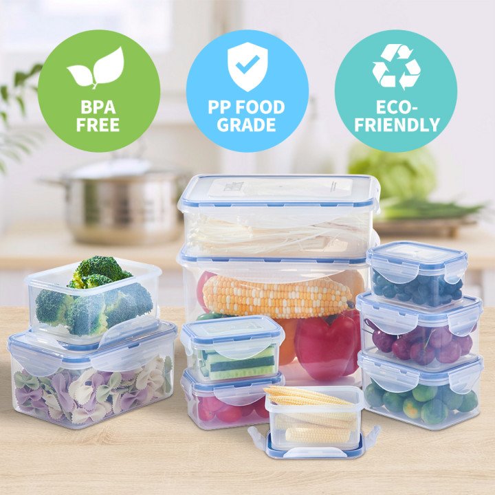 2024 kitchen accessories transparent box microwavable rectangular hard fresh plastic food storage container with lid