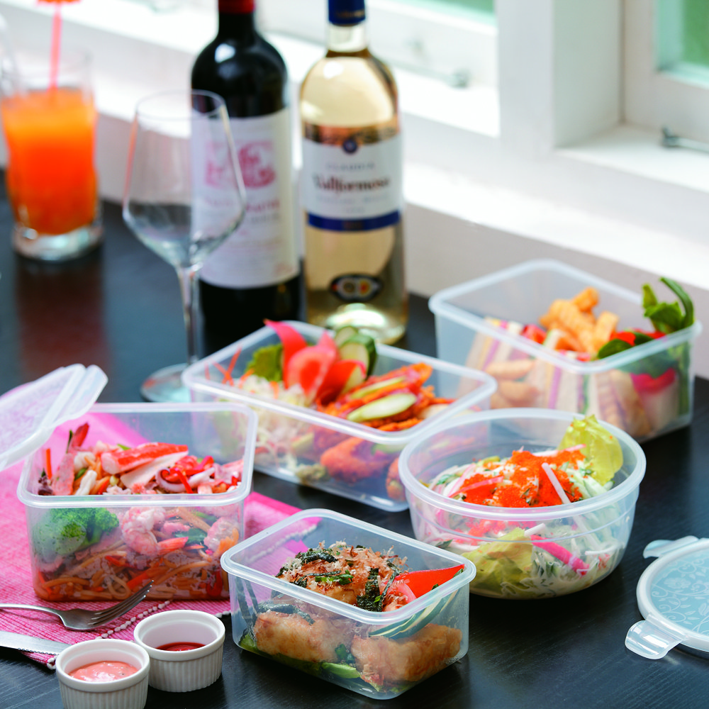 2024 kitchen accessories transparent box microwavable rectangular hard fresh plastic food storage container with lid