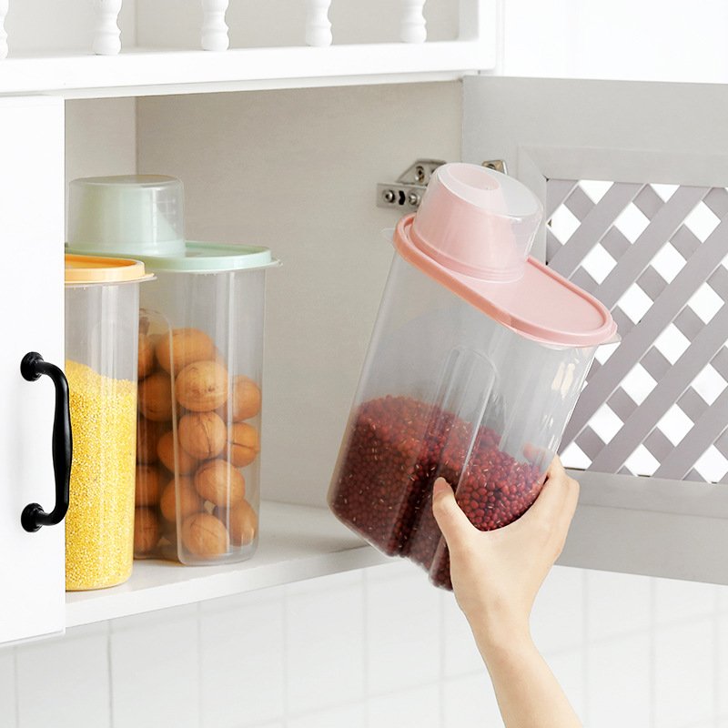 Kitchen Dry Food Storage Box Plastic Grain Tank Cereal Sealed Storage Jar for Kitchen Storage Jar Accessories