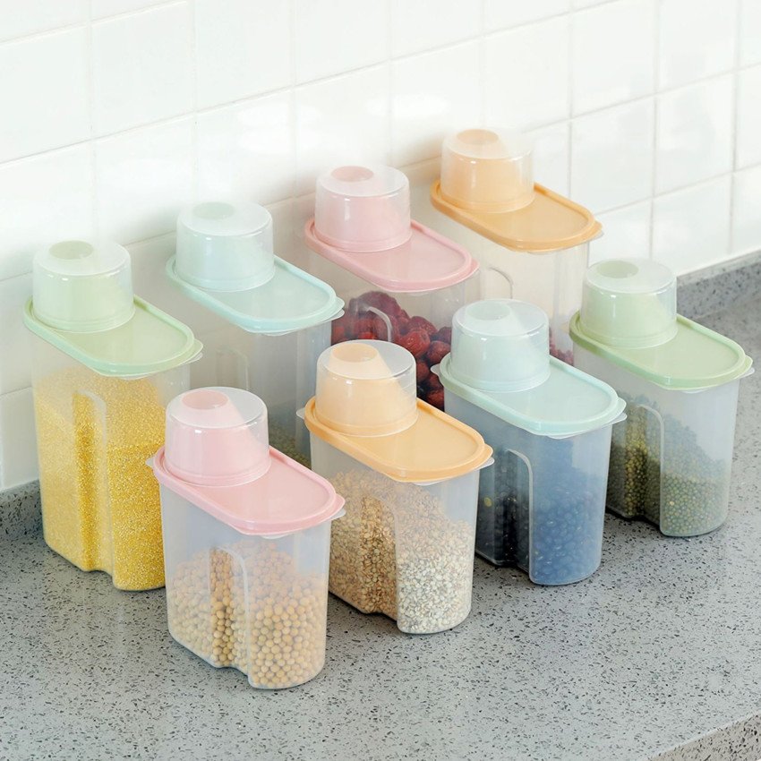 Kitchen Dry Food Storage Box Plastic Grain Tank Cereal Sealed Storage Jar for Kitchen Storage Jar Accessories