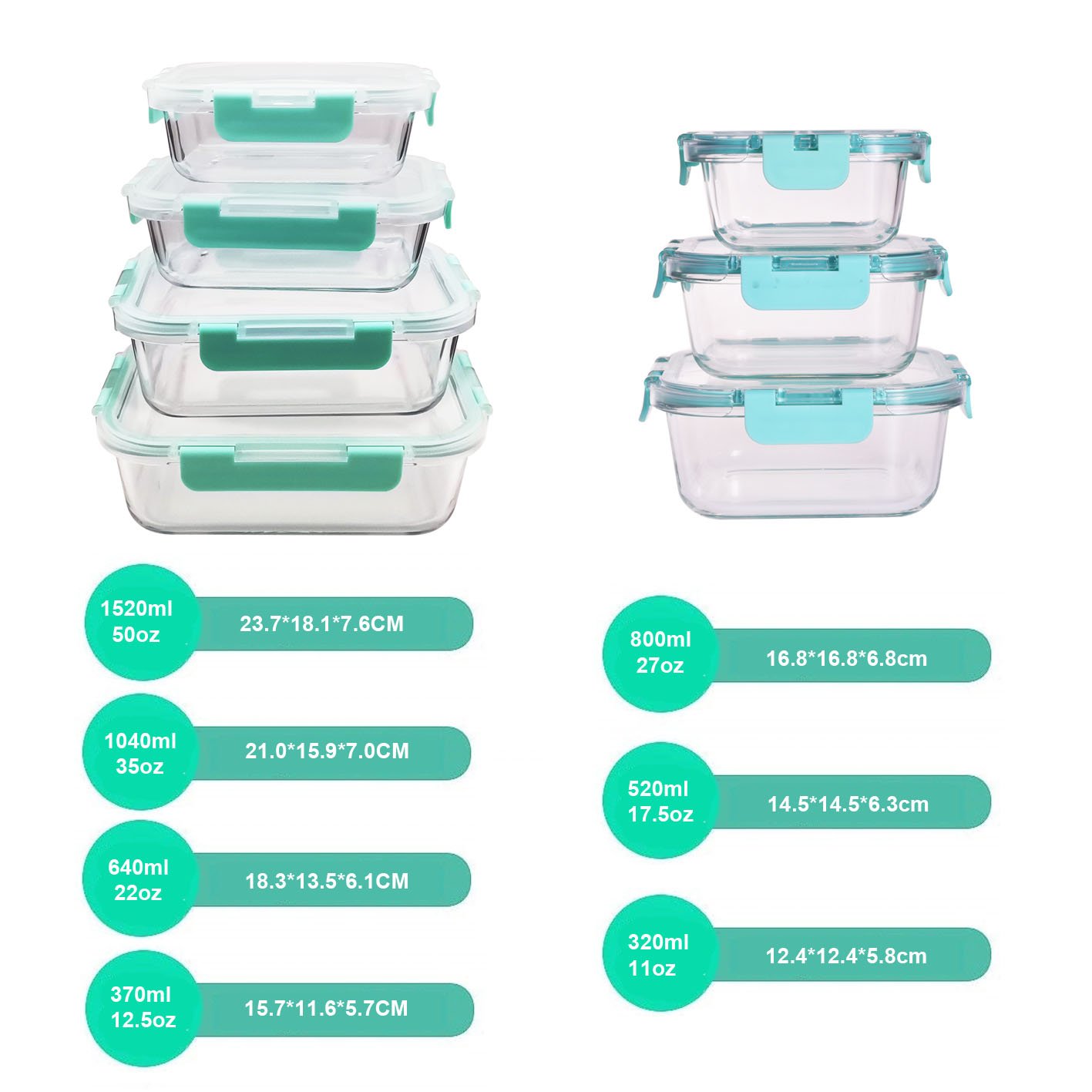 Hot Selling Food Grade Material Keep Fresh Storage Vegetable Fruit Meat Food Storage Container Glass
