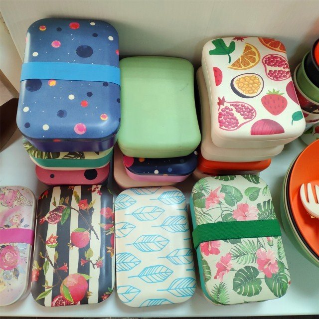 Bamboo Fiber Food Container Eco Friendly Bamboo Fibre New Style Kid Lunch Box Dishwasher Safe Food Storage Seal Case with Bamboo