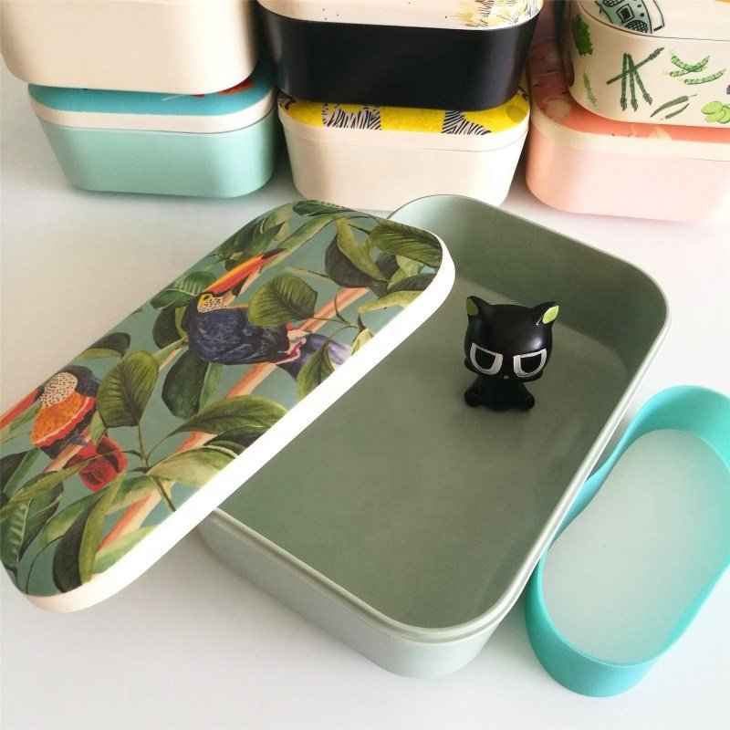 Bamboo Fiber Food Container Eco Friendly Bamboo Fibre New Style Kid Lunch Box Dishwasher Safe Food Storage Seal Case with Bamboo