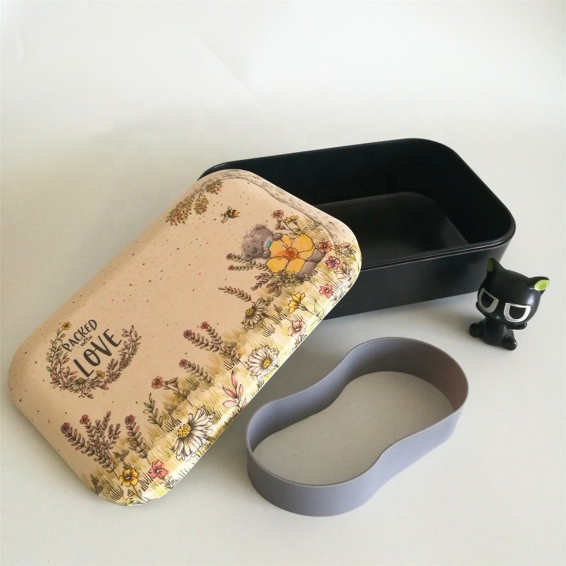 Bamboo Fiber Food Container Eco Friendly Bamboo Fibre New Style Kid Lunch Box Dishwasher Safe Food Storage Seal Case with Bamboo