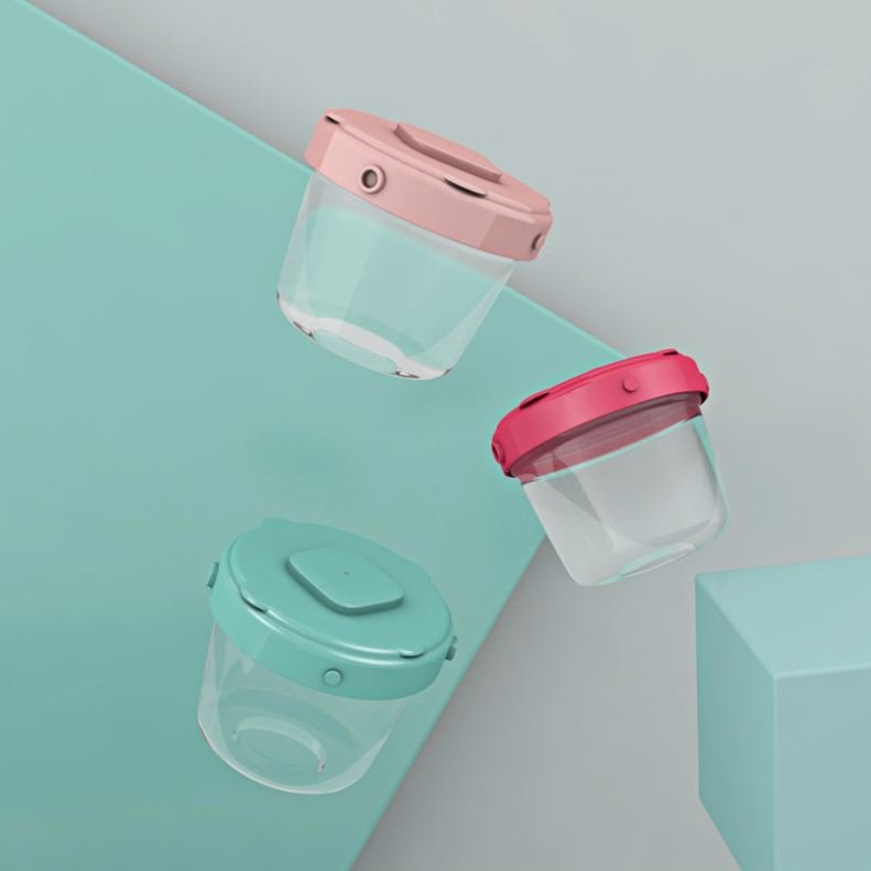Food Grade Sealed Leakproof Vacuum Baby Fresh Food Storage Container Silicone Lunch Box With Lid For Toddler Stackable Snack