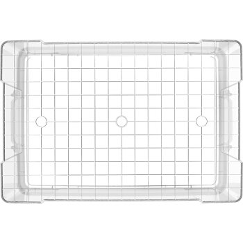 Fashionable 66L big plastic storage box with handle on lid