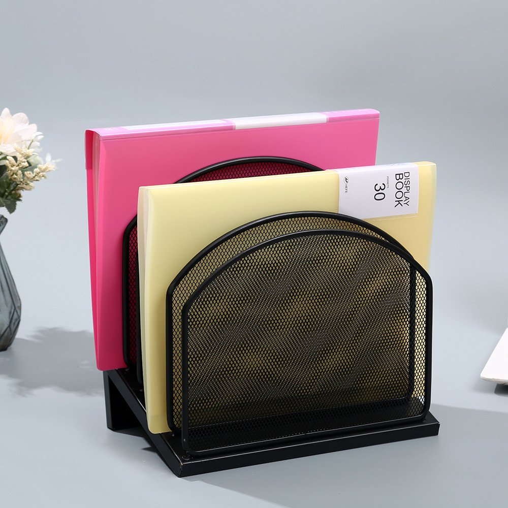 Simple folder storage box file rack Vertical bookshelf bookstand desktop office supplies file frame basket storage