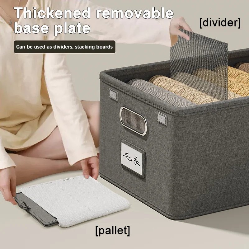 1PC Cation Folding Conjoined Lid Organiser Large Capacity Flip Lid Organiser Household Clothes Organiser Wardrobe Storage Boxes
