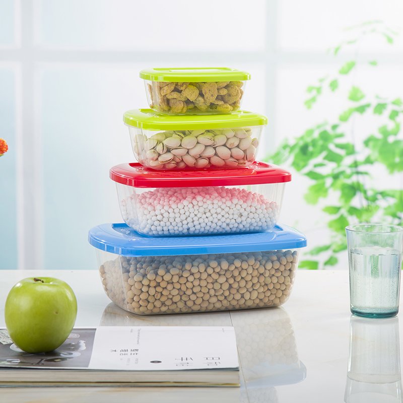 food container set eco-friendly plastic fresh keeping airtight storage box no lock 4 size