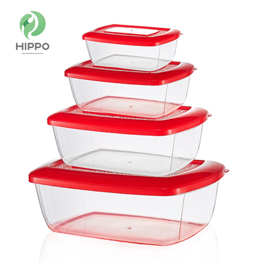 food container set eco-friendly plastic fresh keeping airtight storage box no lock 4 size