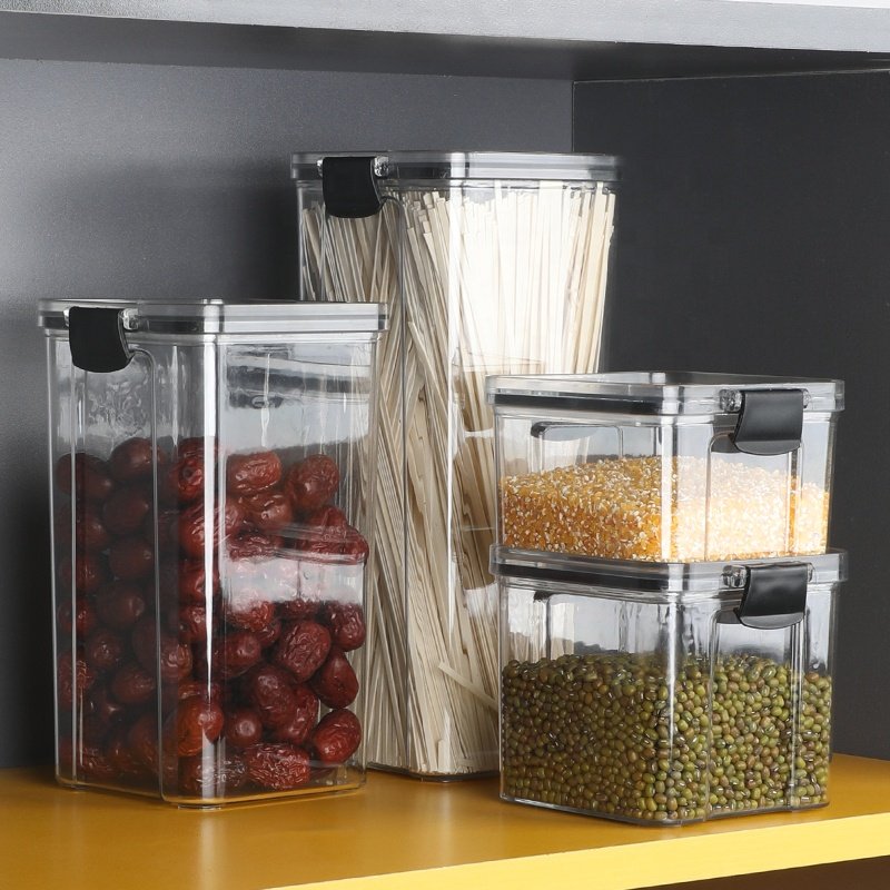 Airtight Plastic Container for Cereal Food Storage Containers Pantry Organizers 1800ml