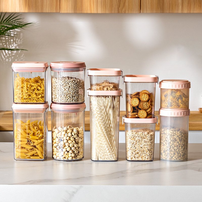 Dustproof Seal Moisture-proof Square Sealing Box Coarse Grain Storage Tank Snack Kitchen Food Storage Plastic Jar