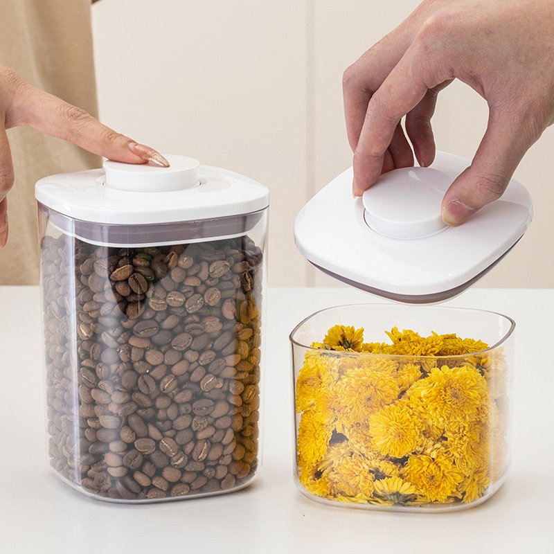 Dustproof Seal Moisture-proof Square Sealing Box Coarse Grain Storage Tank Snack Kitchen Food Storage Plastic Jar