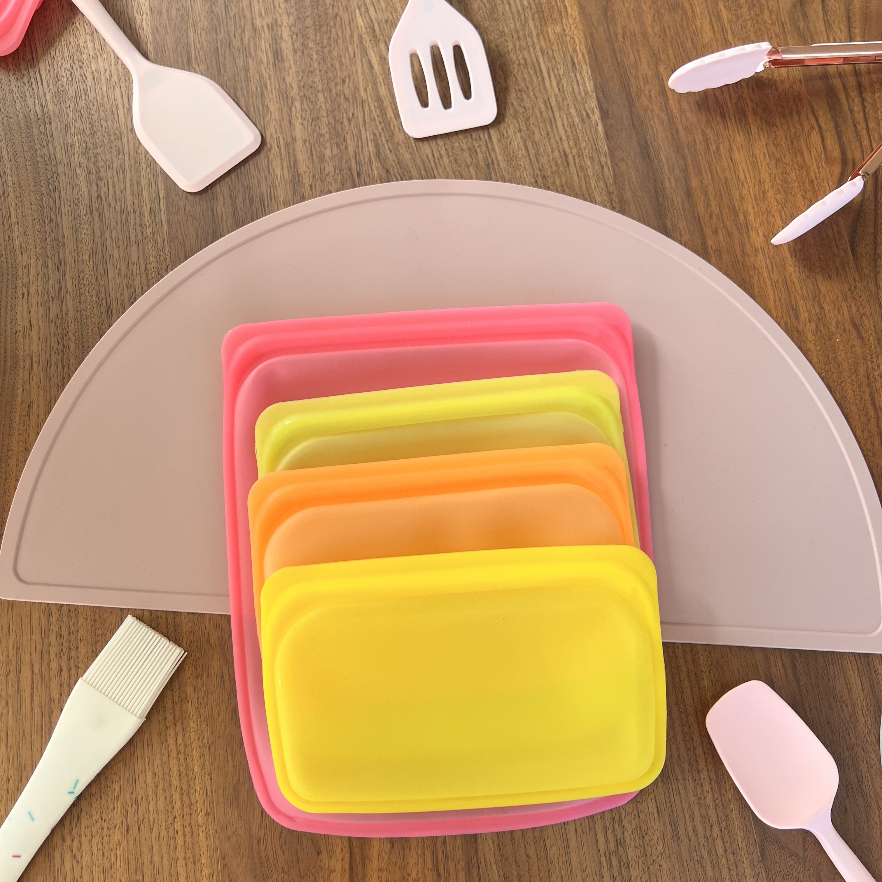BPA Free Reusable Vacuum Eatable Container Square Silicone Food Storage Bag Fresh Grade Vegetable Preservation Kitchen Essential