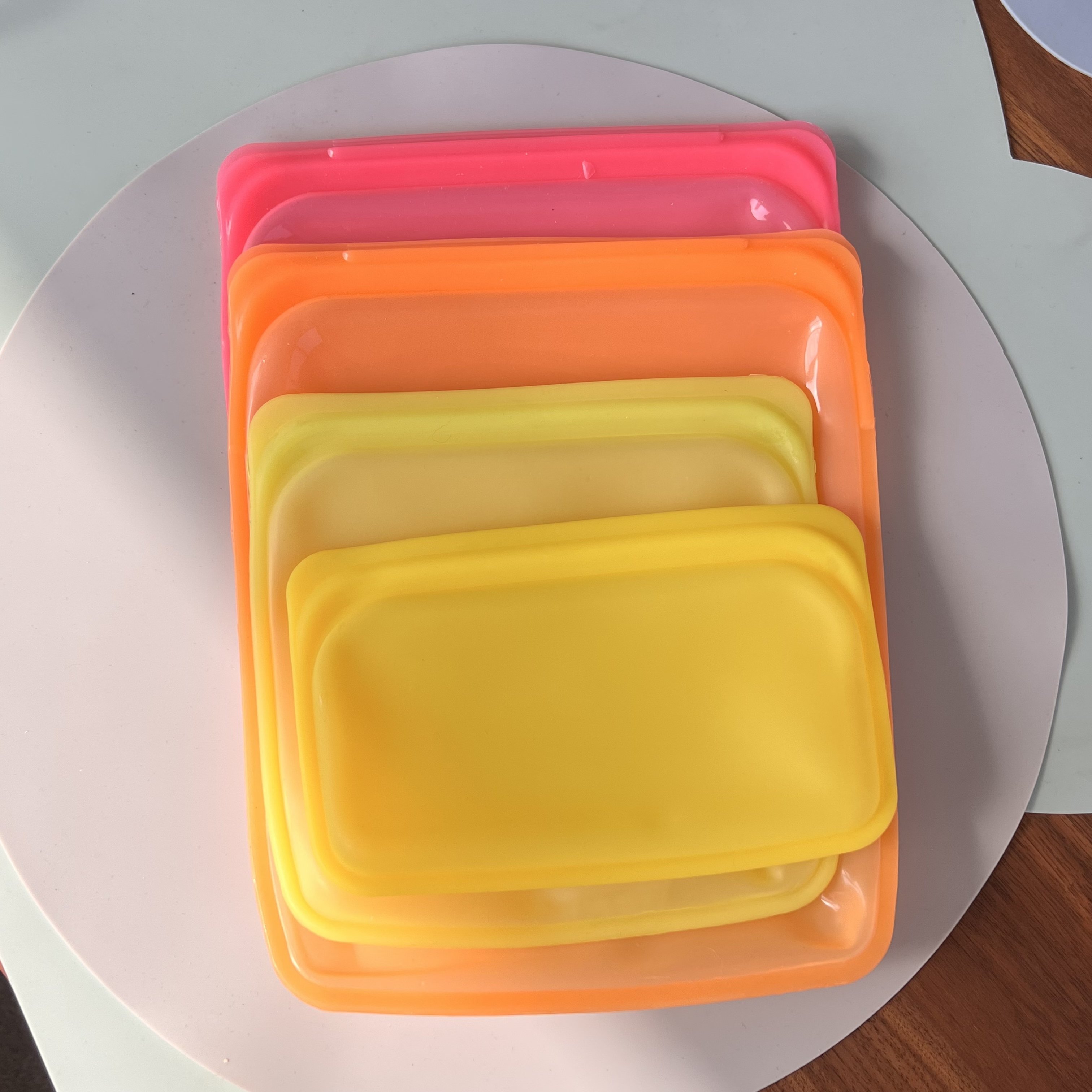 BPA Free Reusable Vacuum Eatable Container Square Silicone Food Storage Bag Fresh Grade Vegetable Preservation Kitchen Essential