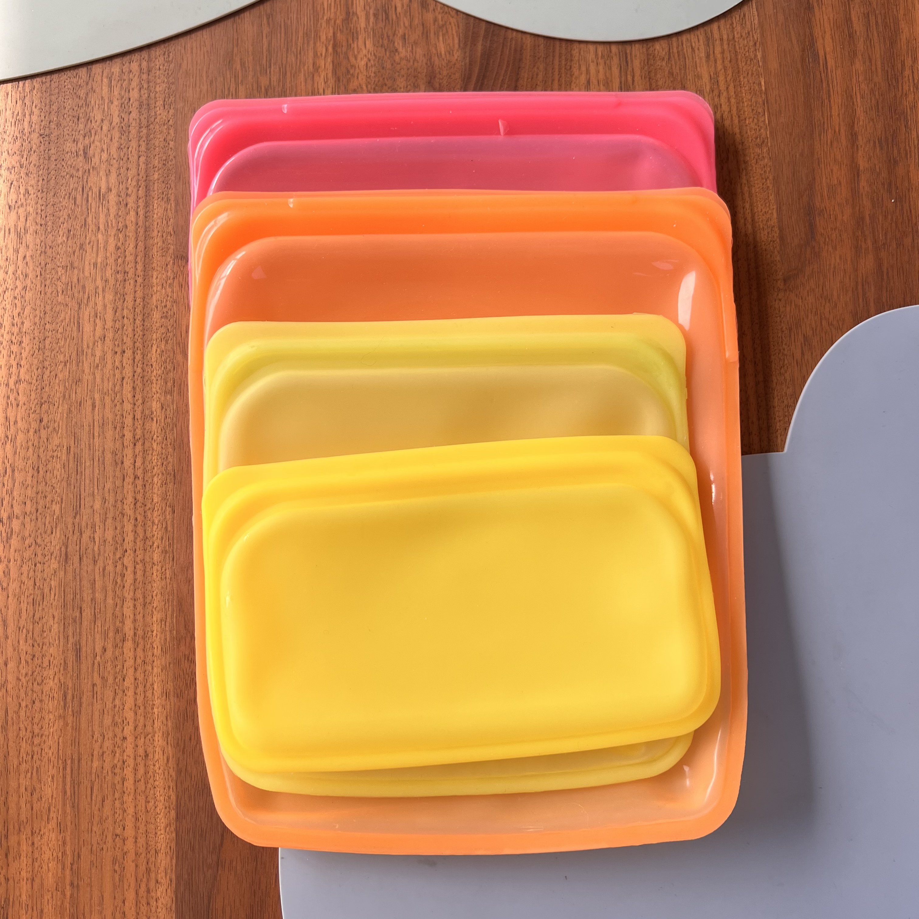 BPA Free Reusable Vacuum Eatable Container Square Silicone Food Storage Bag Fresh Grade Vegetable Preservation Kitchen Essential