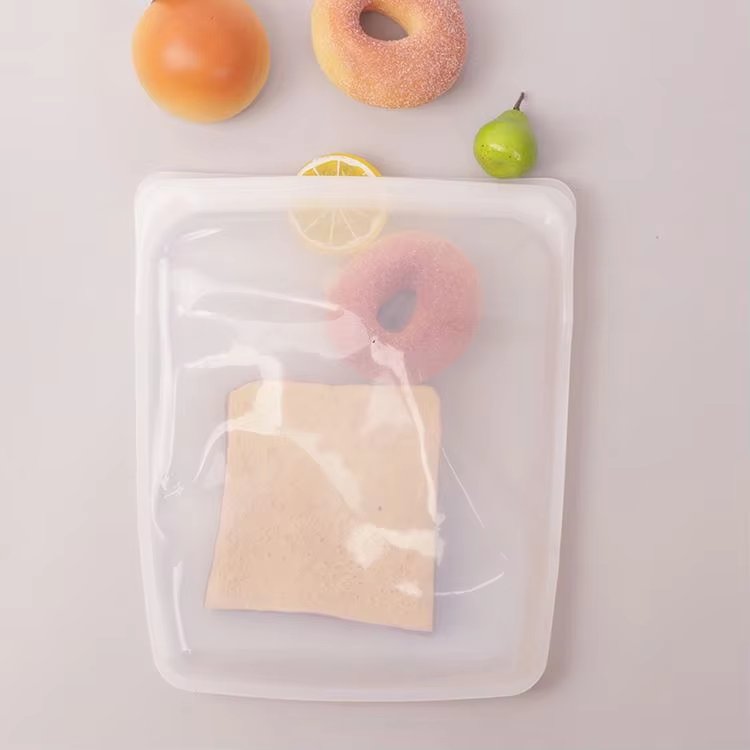 BPA Free Reusable Vacuum Eatable Container Square Silicone Food Storage Bag Fresh Grade Vegetable Preservation Kitchen Essential