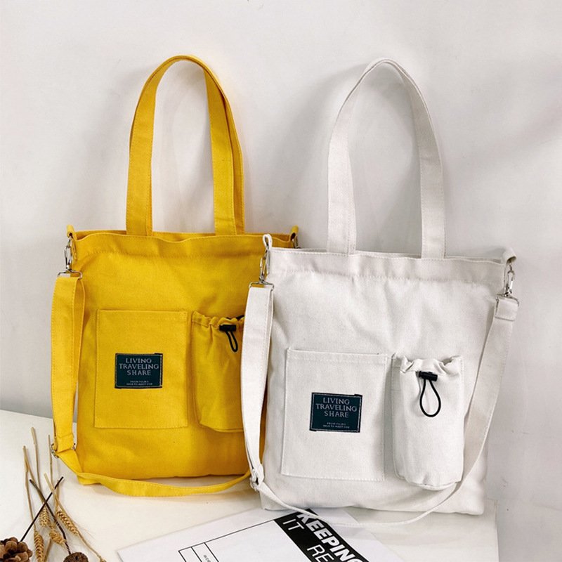 Spot Can Be Customized Multifunctional Canvas Bag Girls Shoulder Messenger Daily Necessities Storage Bag Wholesale YF039