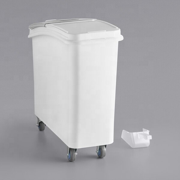 47L 120L 10 Gallon Commercial Kitchen Flip Lid Sugar Flour Storage Container Plastic PP Shelf Ingredient Bins