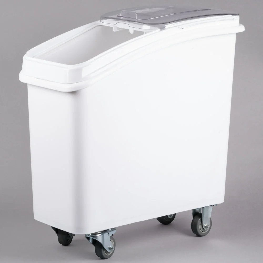 47L 120L 10 Gallon Commercial Kitchen Flip Lid Sugar Flour Storage Container Plastic PP Shelf Ingredient Bins