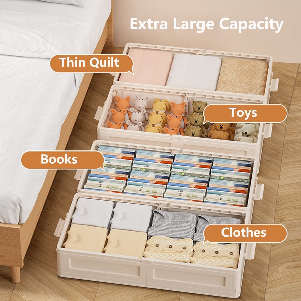 HAIXIN Hot Selling Underbed Storage Box Foldable Box Storage Plastic Drawer Large Cabinet Plastic Storage Drawer Cabinets