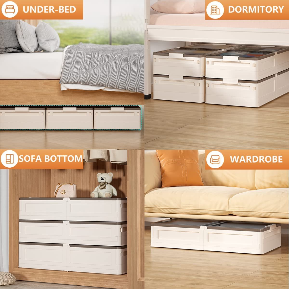 HAIXIN Hot Selling Underbed Storage Box Foldable Box Storage Plastic Drawer Large Cabinet Plastic Storage Drawer Cabinets