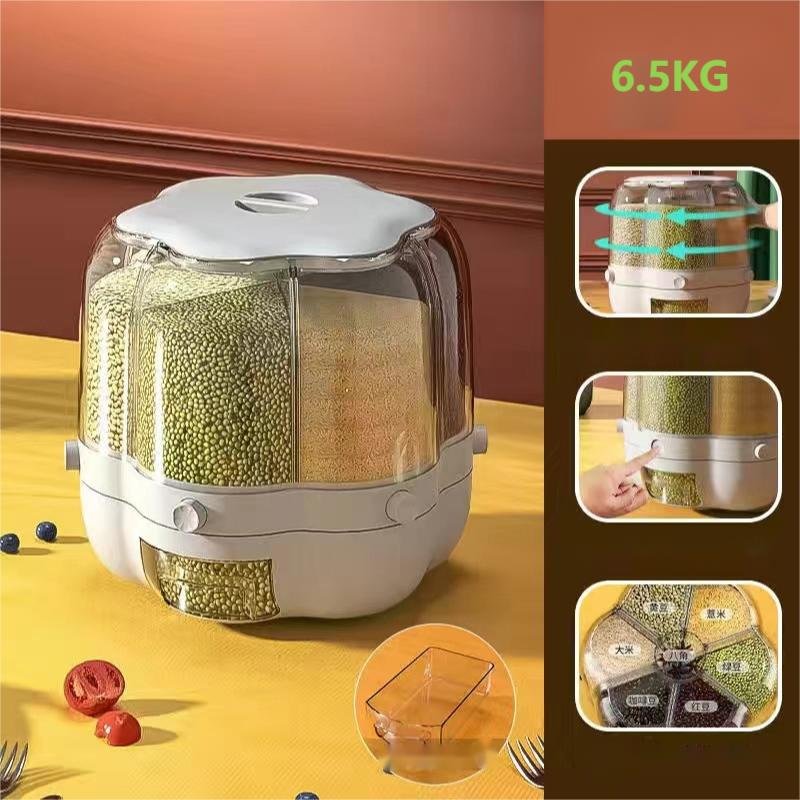 Amazon Sells 6.5KG Rotating Rice Barrel Grain Dispensers With Thickened Plastic Dry Food Storage Coffee Bean Wheat Storage