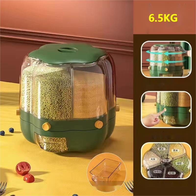Amazon Sells 6.5KG Rotating Rice Barrel Grain Dispensers With Thickened Plastic Dry Food Storage Coffee Bean Wheat Storage