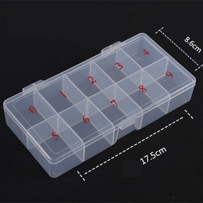 12 Styles Multi-functional plastic jewelry adjustable storage box tray for tips nail art accessories