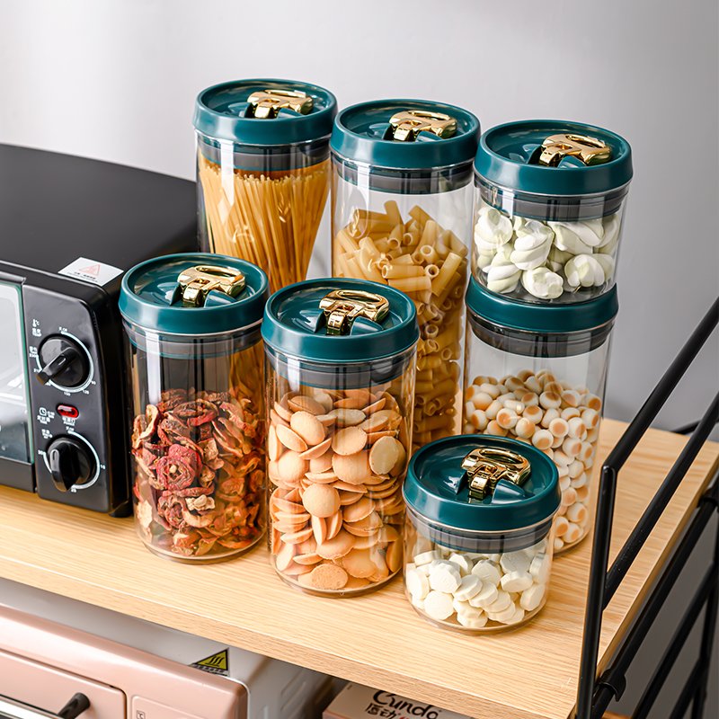 Hot Sale Kitchen Cereal Food Storage Box With Lids Plastic Clear Tightness Containers Flip Top Containers Set