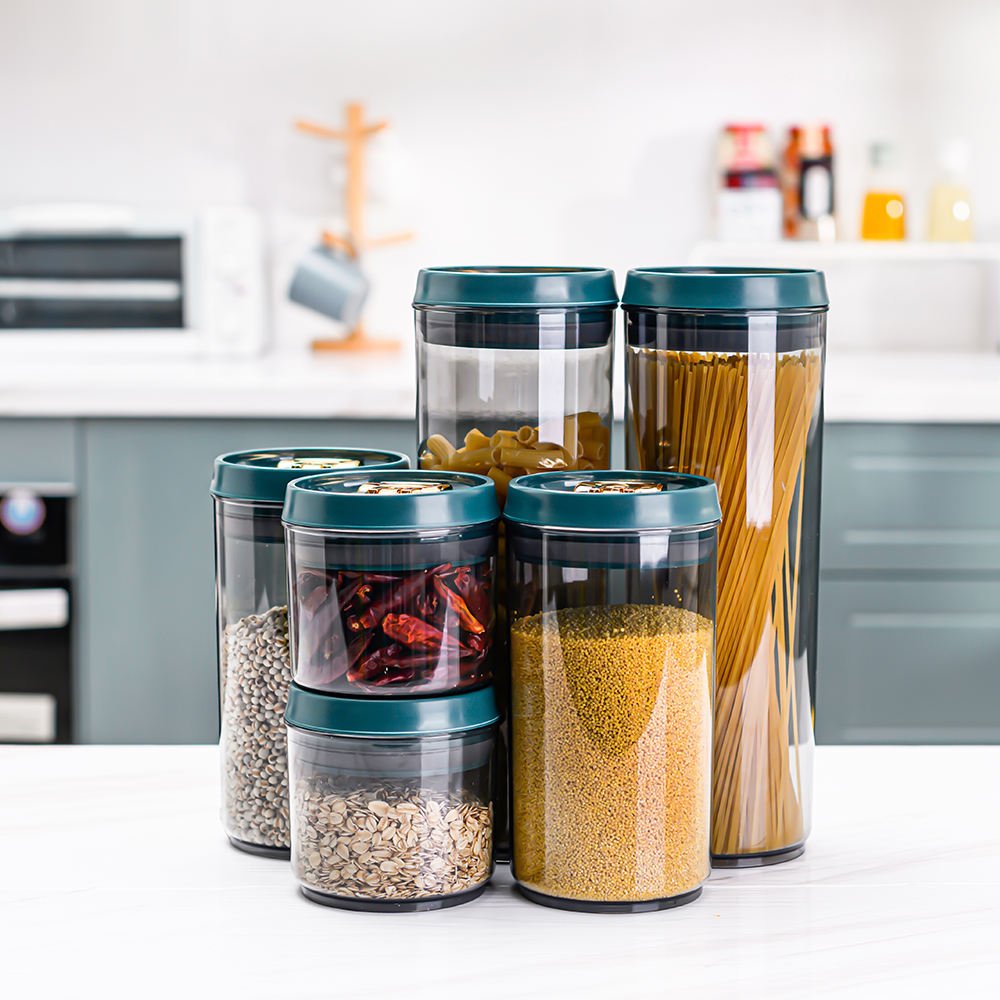 Hot Sale Kitchen Cereal Food Storage Box With Lids Plastic Clear Tightness Containers Flip Top Containers Set