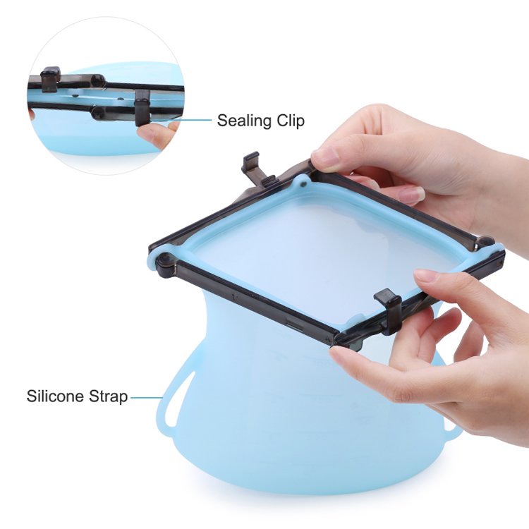 Home Organization Storage Reusable BPA Free Airtight Silicone Freezer Food Storage Bags for Marinate Food Fruit Cereal Sandwich