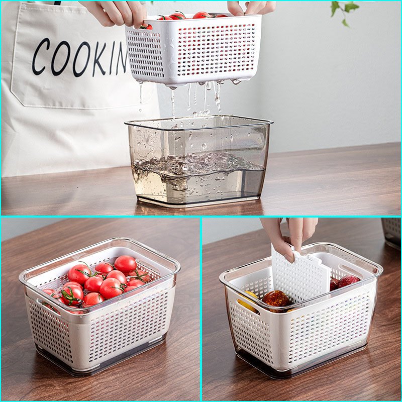 Multifunctional Fridge Storage Boxes Plastic Refrigerator Food Storage Container Box Set Kitchen Accessories
