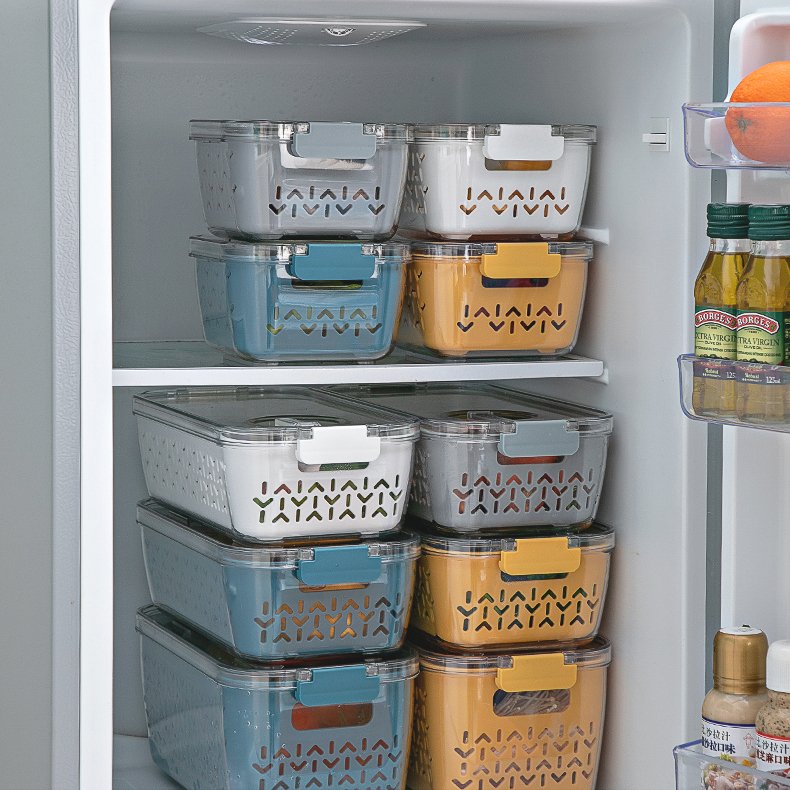 Internal Drain Basket Refrigerator Food Storage Containers Refrigerator Organizer Bin Food Storage Container Storage With Lid