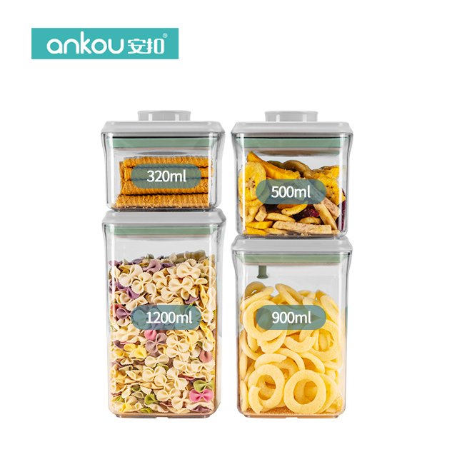 High Quality gift items Square four-piece set plastic storage box kitchen storage containers For Food Kitchen Storage