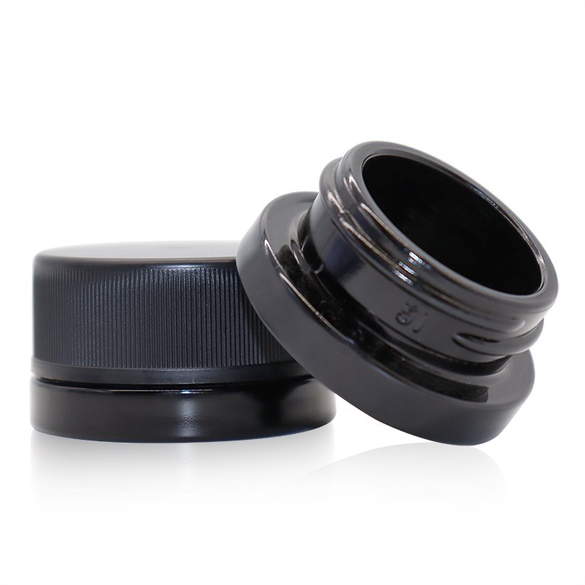 5ml 7ml 9ml 5g 7g 9g All Black Glass Jars Clear Oil Concentrate Container Glass Jar with Child Resistant Lid