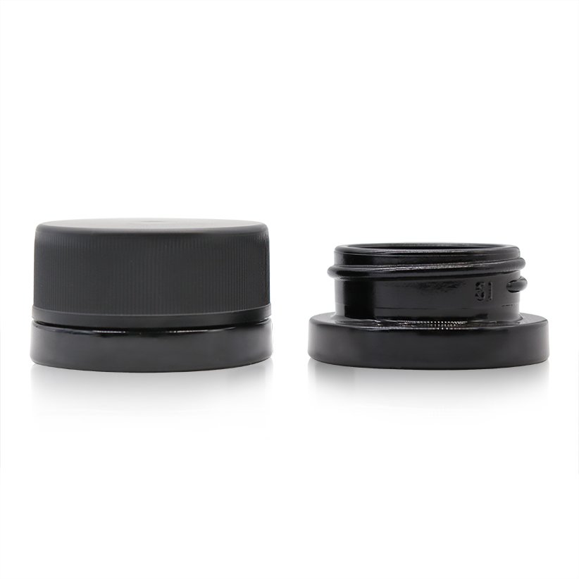 5ml 7ml 9ml 5g 7g 9g All Black Glass Jars Clear Oil Concentrate Container Glass Jar with Child Resistant Lid