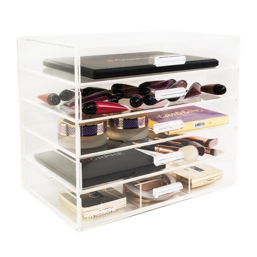 Attractive trending small acrylic makeup organizer for tabletop easy to place useful for small storage best selling product