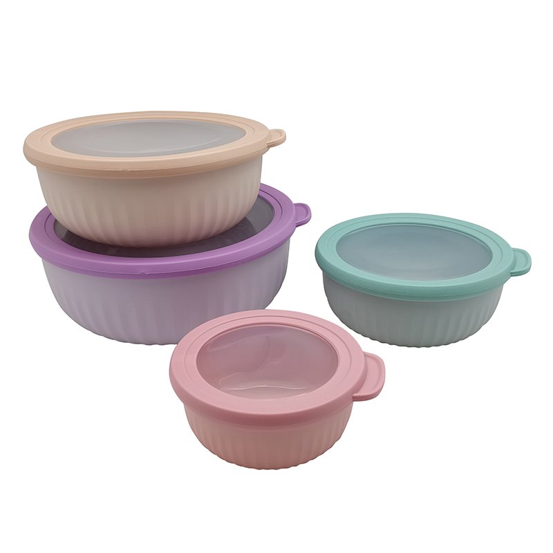 Food storage containers pp 18oz 38oz 70oz 485oz plastic round shape bowl soup containers with Transparent lid