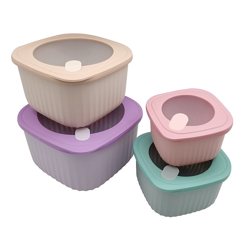 Food storage containers pp 18oz 38oz 70oz 485oz plastic round shape bowl soup containers with Transparent lid
