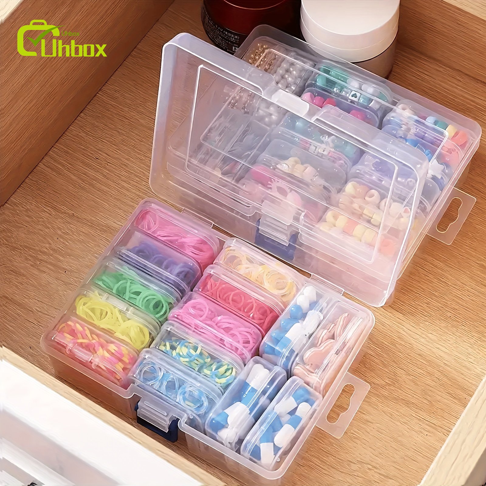 Transparent 14 Grid Plastic Storage Box Modern Mini Multifunctional Sorting Jewelry Case Art Embroidery Beads Diamond Painting