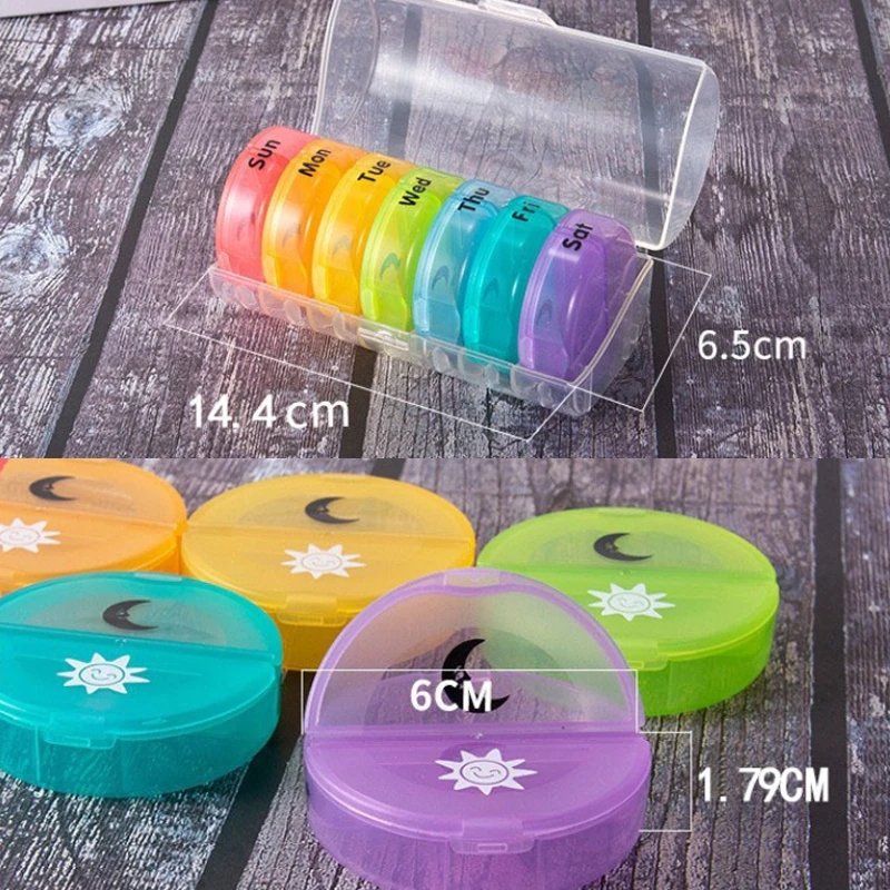 7 Days Pill Box Organizer Plastic Storage Box Container Portable Medicine Pill Case Weekly Pillbox