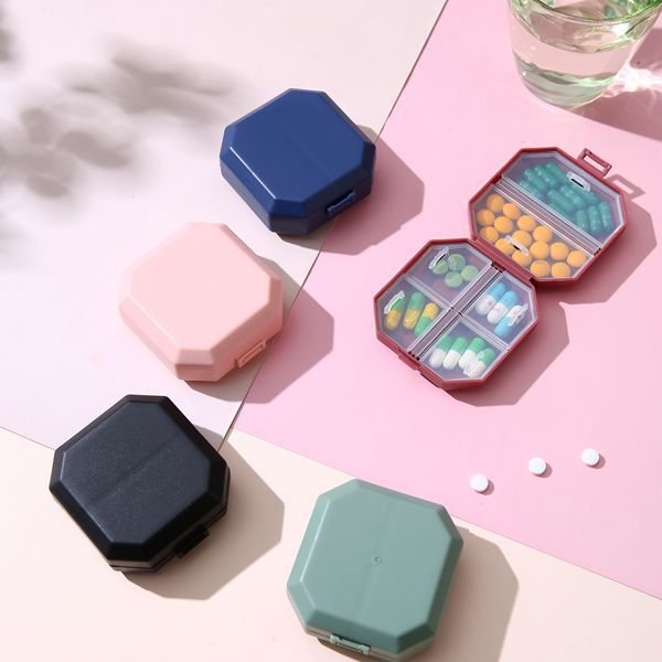 KYPL079 Customized Logo 6 Grids Pill Case Waterproof Plastic Medicine Storage Box