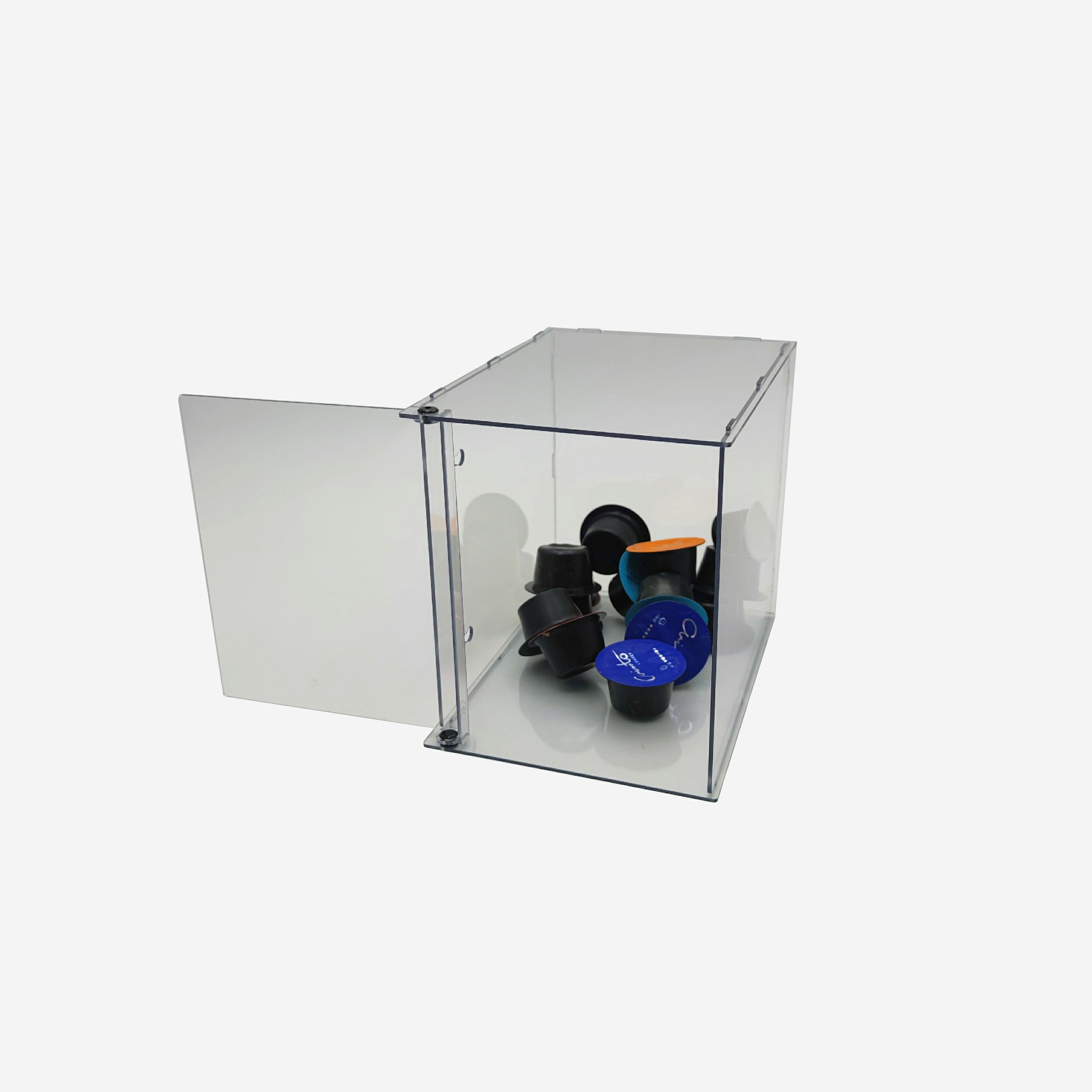 Hot Selling Modern Classic Eco-Friendly Acrylic Storage Box Assembled Large Coffee Capsule Box in Various Sizes for Kitchen Use
