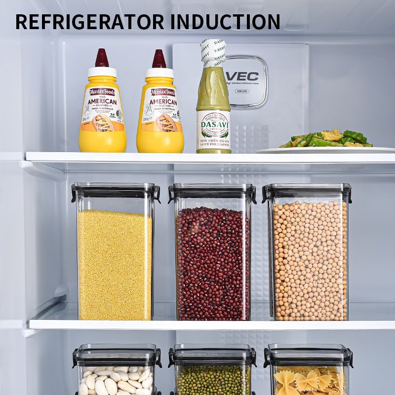 Different Capacity Clear Crisper Sealed Cans Airtight Kitchen Transparent Food Container Storage Container Box Plastic With Lids