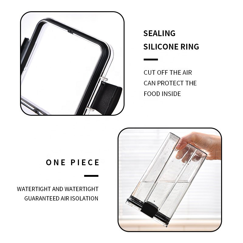 Different Capacity Clear Crisper Sealed Cans Airtight Kitchen Transparent Food Container Storage Container Box Plastic With Lids